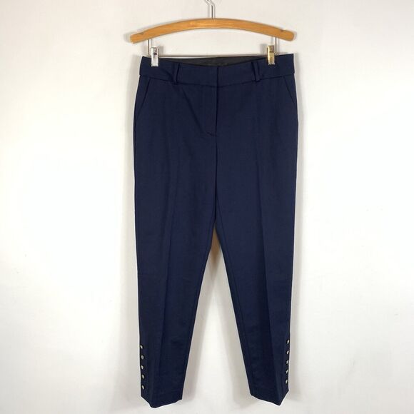 Talbots Pants - Talbots Hampshire Ankle Indigo Navy Blue Gold Studs Buttons Pants Size 6